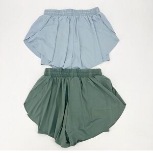 Altar'd State Revival Bundle of 2 Butterfly Athleisure Shorts Size S Green Blue